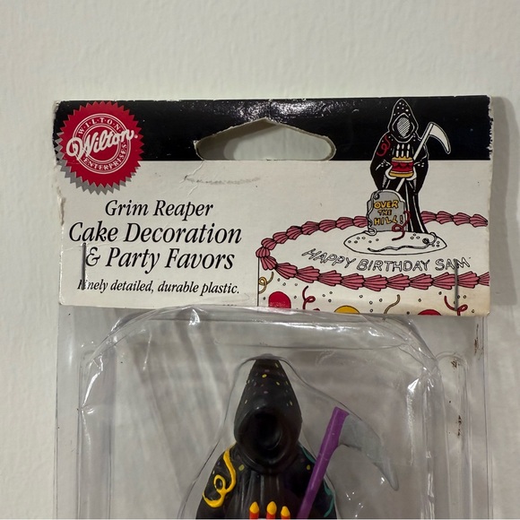 Vintage 1995 Grim Reaper Birthday Cake Decoration & Party Favors, NOS - Picture 2 of 5